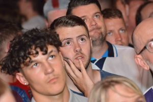 England fans nervously watch on