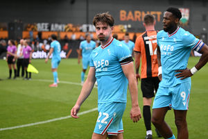 A relieved Jamie Jellis after Walsall's victory at Barnet. (Image by Owen Russell)