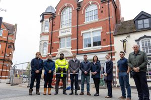 Pave Aways and Telford & Wrekin staff at the former YMCA building in Wellington town centre