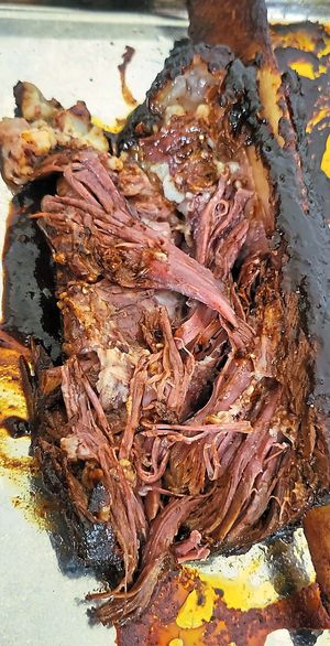 Shredded beef, ready for its taco