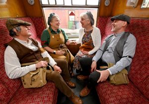 Paul Cunningham, Lisa Wootton, Suzanne Squires and Steve Squires pulled out all the stops for their train journey