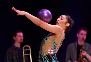 There was a performance of rhythmic gymnastics to the sounds of improvisational jazz