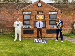 Club captain Spencer Mann, chairman Trevor Spears and club vice captain Matt Branch showing off the new digital scorebox at the club