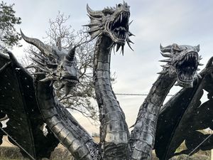 Supporting image for story: Shropshire dragon sculpture to mark coronation already a roaring success