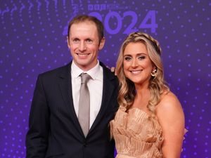 Laura Kenny, right, with husband Jason at the BBC's Sports Personality of the Year awards