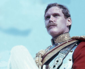 As an extra, complete with false moustache, in a television series about Queen Victoria
