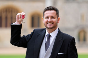 Steven Davies after he was made an MBE (Member of the Order of the British Empire)