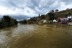 The swollen Severn in Bridgnorth on Tuesday