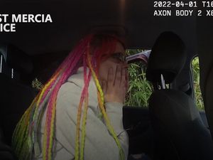 Supporting image for story: See the moment police tell Wolverhampton woman she's arrested for murdering her husband at her home