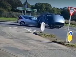 Supporting image for story: Shock pub footage shows road crashes at notorious Shropshire crossroads which is among the most dangerous in the West Midlands