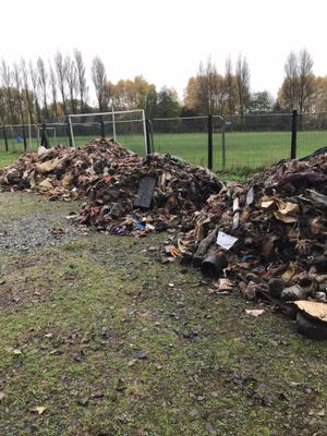 The fly-tipped rubbish left at Bentley Road South, Wednesbury