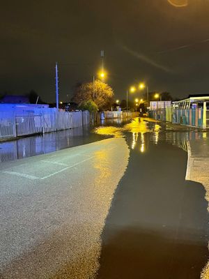 Water flooded Park Road in Willenhall
