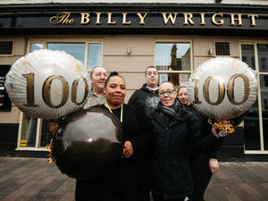 Supporting image for story: Celebration of legendary Wolves player Billy Wright's milestone at city pub which bears his name