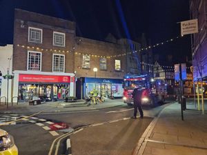 The fire took place in an alley off The Cross. Picture: Oswestry Fire Station