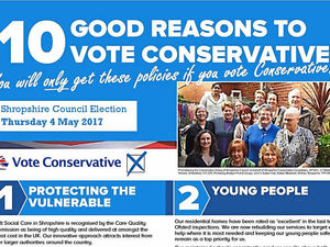 Supporting image for story: Red faces as Shropshire Conservatives publish photo of Australian charity on front of manifesto
