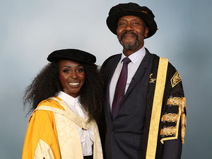 Supporting image for story: Singer Laura Mvula receives honour doctorate from Sir Lenny Henry