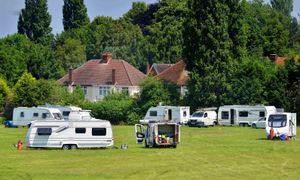 Travellers on playing fields next to Warstones Primary School in Wolverhampton