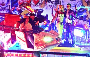 The sights of Harley Quinn and the Joker provided a fitting backdrop to the ride