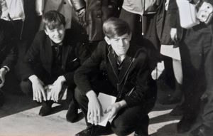 John Carter, front, on the school cruise