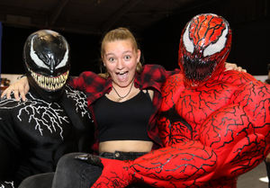 From left, Bryn Hopkins, Shannon Whitlock, and Regan Hopkins at Wales Comic Con's Telford Takeover.