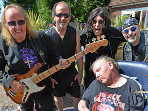 Supporting image for story: Black Sabbath tribute act performs at nursing home as part of birthday treat for resident
