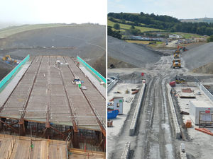 Supporting image for story: Moving mountains: Pictures reveal scale of Newtown bypass work