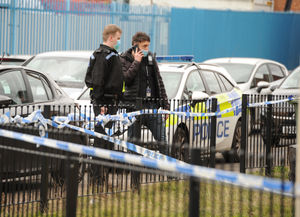 Police at Cranford Street, Smethwick 