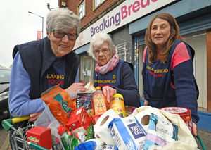June Williams, Joyce Turner and Ruth Wright were kept busy during the new year at Breaking Bread
