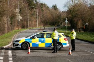 Police at the scene on Sunday