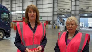 Chancellor Rachel Reeves and Rachel Taylor MP during a visit to the West Midlands on Friday, February 13. Credit: Alexander Brock. Permission for use for all LDRS partners.