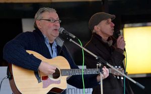 John Langford (left) and Billy Sapkemon were entertaining shoppers on the Black Country Radio stand