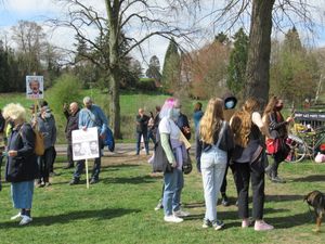 The 'Kill the Bill' protest in Shrewsbury's Quarry. Photo: Hermione Byron Low.