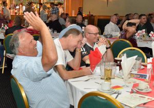 Fans celebrating England's win. 