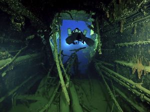Supporting image for story: Divers recover artefacts from Titanic’s sister ship Britannic for first time