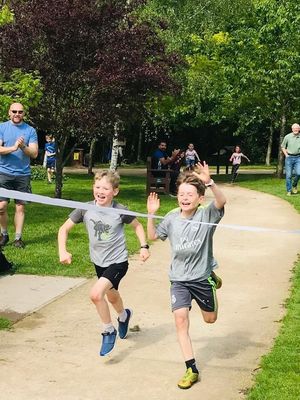 Crossing the line at Little Aston Park 