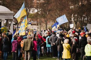 A special march for Ukraine starting from Shrewsbury Castle to The Quarry