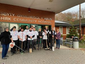 Supporting image for story: Company charity day ensures local hospital gardens are looking their best for the festive season