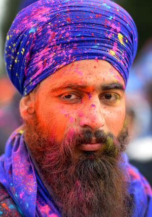 Colourful paint was thrown around during the occasion