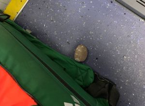 The rock which was thrown. Photo: West Midlands Ambulance Service