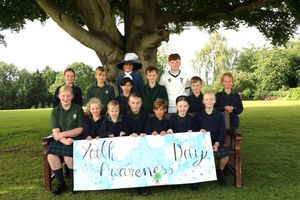 Jane with pupils from Packwood School 