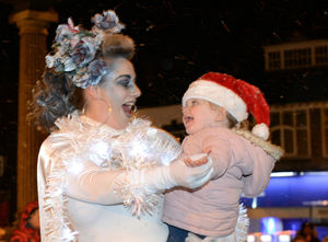 A youngster enjoys the fun