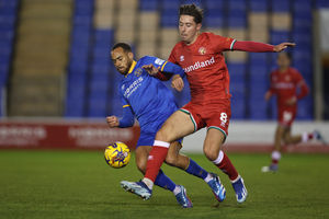Elliott Bennett of Shrewsbury Town and Isaac Hutchinson of Walsall (AMA)