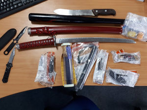 Supporting image for story: Three men arrested as police seize drugs, knives and collectables in Telford raid