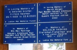 Plaques for the almhouse bench