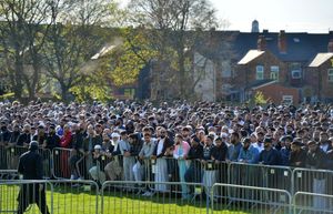 A huge crowd of mourners gathered at the park to show their support for the family after Ali’s tragic death
