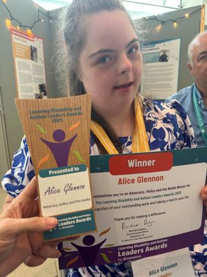 Student at Derwen College Alice Glennon, 19, has been named as a winner in the 'Advocacy, Policy and Media' category of the Learning Disability and Autism Leaders' Awards 2025.