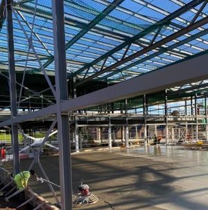 Smooth flooring has been placed in parts of the building