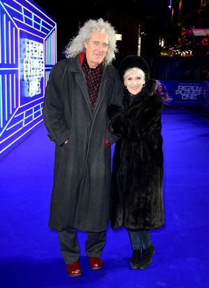 Brian May (left) and Anita Dobson attending the European Premiere of Ready Player One held at the Vue West End in Leicester Square, London