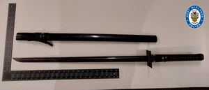 One of the bladed weapons recovered
