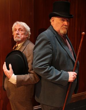 Terry Molloy and Colin Baker as Dr Watson and Sherlock Holmes